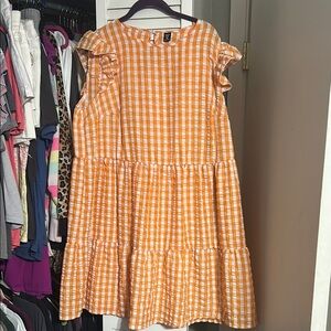Orange Gingham Dress